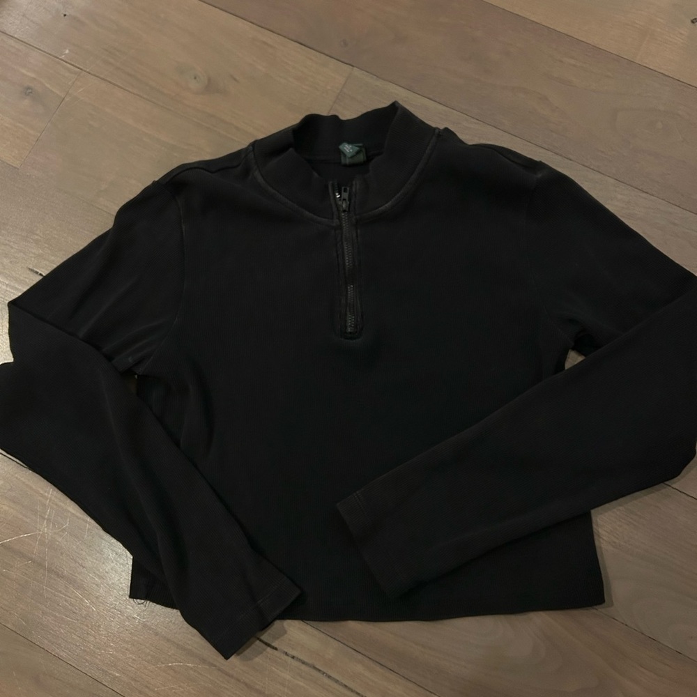 Ladies Black Half-Zip Sweater